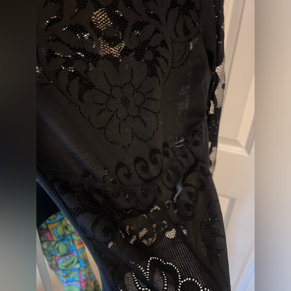 Free People Black Lace Long-Sleeve Top - Picture 2 of 4
